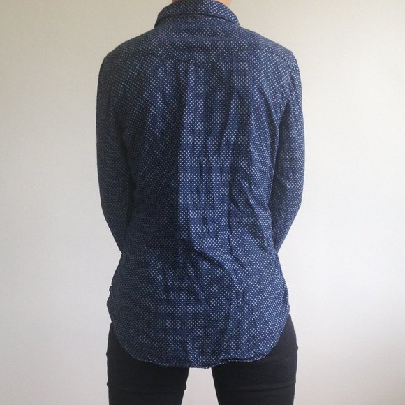 Seven7 - Polka Dot Denim Button Down Denim Shirt - Picture 5 of 8